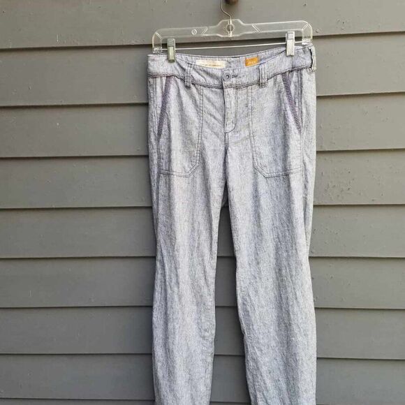 Pilcro & the Letterpress Linen Blend Gray Pants see measurements - Picture 8 of 12